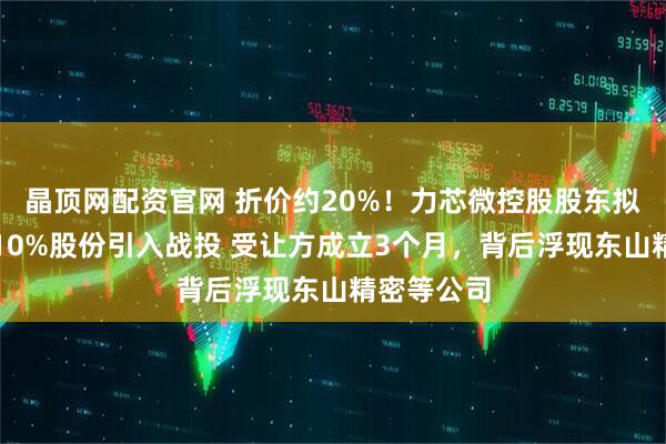 晶顶网配资官网 折价约20%！力芯微控股股东拟协议转让10%股份引入战投 受让方成立3个月，背后浮现东山精密等公司